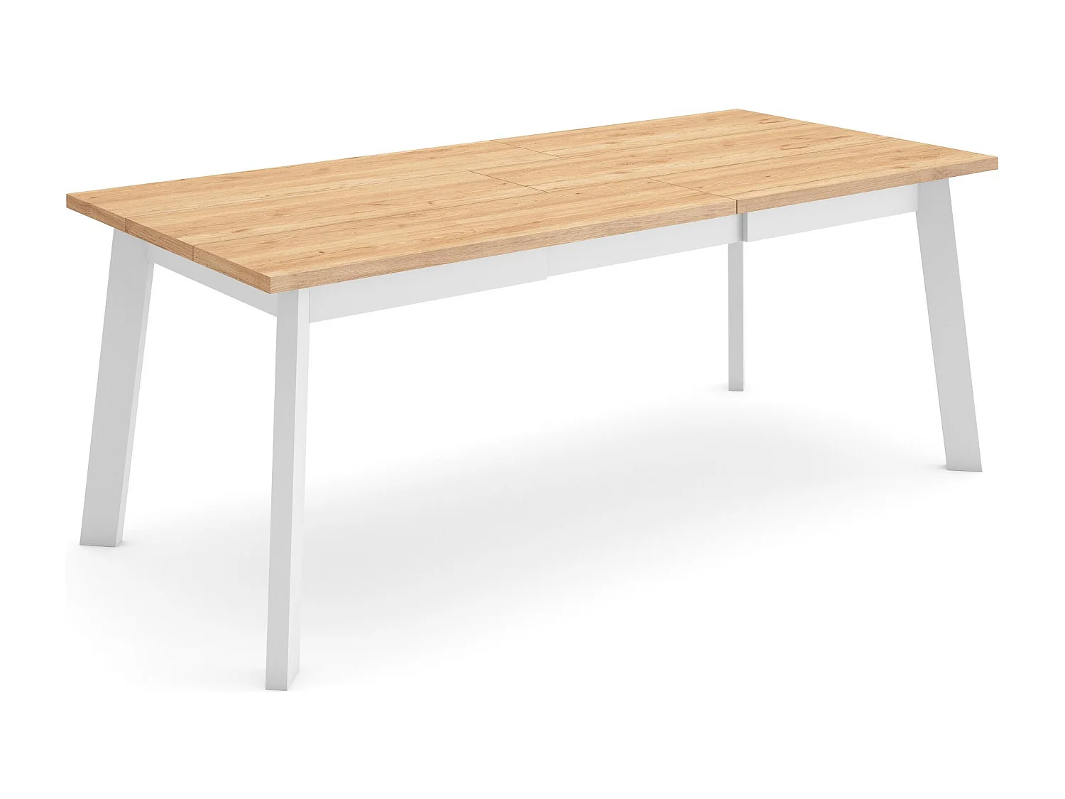 Eettafel, 194x90x75cm, Voor 10 personen, Houten poten, Eiken