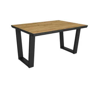 Eettafel, 140x90x74cm, Voor 6 personen, Dining Table, Eiken/Zwart Eettafel, 140x90x74cm, Voor 6 personen, Dining Table, Eiken/Zwart