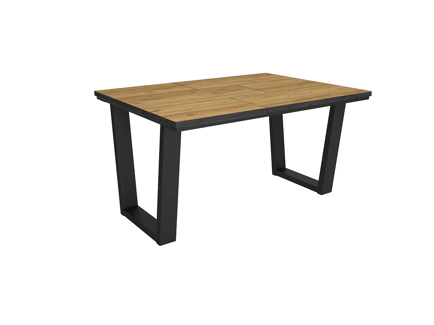 Eettafel, 140x90x74cm, Voor 6 personen, Dining Table, Eiken/Zwart