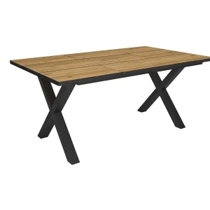 Eettafel, 167x90x74cm, Voor 8 personen, Dining Table, Eiken/Zwart Eettafel, 167x90x74cm, Voor 8 personen, Dining Table, Eiken/Zwart