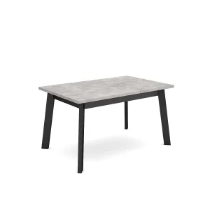 Eettafel, 140x90x75cm, Voor 6 personen, Houten poten, Cement Eettafel, 140x90x75cm, Voor 6 personen, Houten poten, Cement