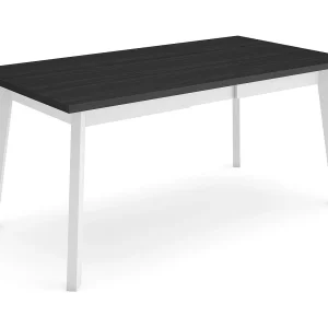 Eettafel, 167x90x75cm, Voor 8 personen, Houten poten, Zwart Eettafel, 167x90x75cm, Voor 8 personen, Houten poten, Zwart