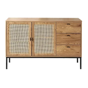 Dressoir met 2 deuren en 3 laden van rotan L120 cm – JAYA Dressoir met 2 deuren en 3 laden van rotan L120 cm – JAYA