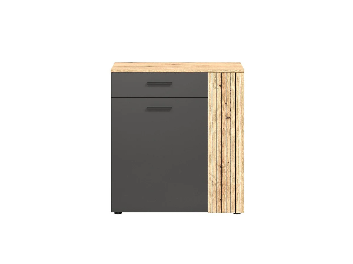 Esteban schoenenkast grijs, eik decor.