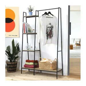 Garderobekast 1 lage plank met 4 planken H160cm – LEXIE