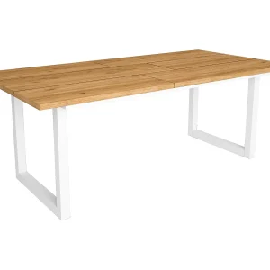 Eettafel, 10 personen, 194x90x75cm, Robuust en stabiel dankzij zijn structuur en solide poten, Eik, Industriële stijl Eettafel, 10 personen, 194x90x75cm, Robuust en stabiel dankzij zijn structuur en solide poten, Eik, Industriële stijl