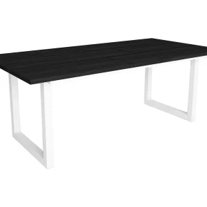 Eettafel, 10 personen, 194x90x75cm, Robuust en stabiel dankzij zijn structuur en solide poten, Zwart, Industriële stijl Eettafel, 10 personen, 194x90x75cm, Robuust en stabiel dankzij zijn structuur en solide poten, Zwart, Industriële stijl
