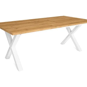 Eettafel, 10 personen, 194x90x75cm, Robuust en stabiel dankzij zijn structuur en solide poten, Eik, Industriële stijl Eettafel, 10 personen, 194x90x75cm, Robuust en stabiel dankzij zijn structuur en solide poten, Eik, Industriële stijl