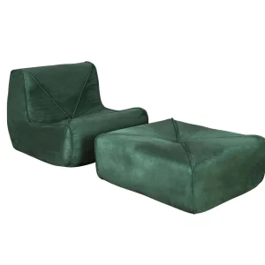 Fauteuil met voetenbank 86x102x70 cm groen nua n24-15 Fauteuil met voetenbank 86x102x70 cm groen nua n24-15
