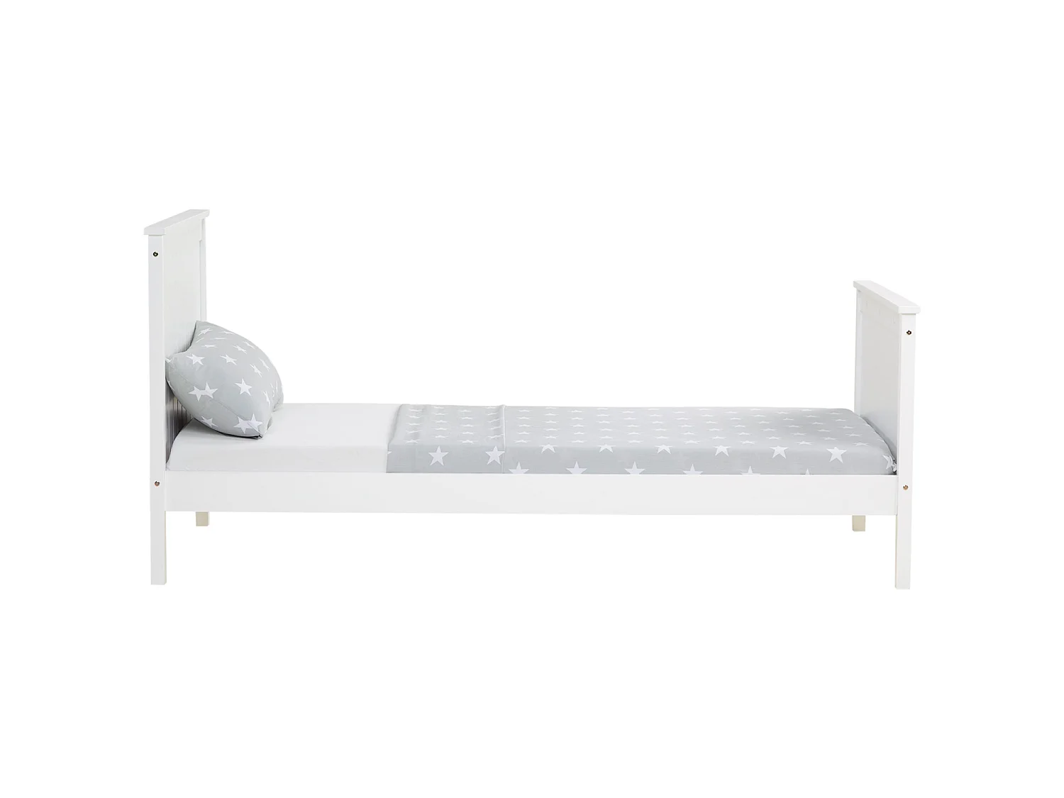 Eenpersoonsbed 98x208 cm wit shaker stijl