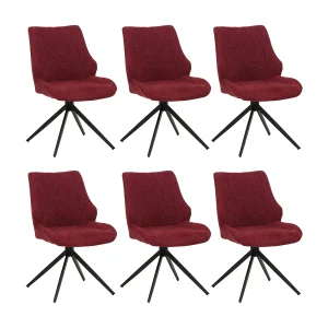 Eetkamerstoel MCW-O48 (set van 6),  bordeaux