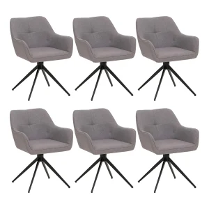 Eetkamerstoel MCW-O47 (set van 6),  lichtgrijs