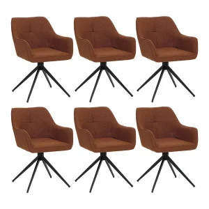 Eetkamerstoel MCW-O47 (set van 6),  terracotta