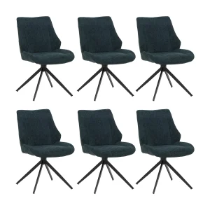 Eetkamerstoel MCW-O48 (set van 6),  petrol-groen