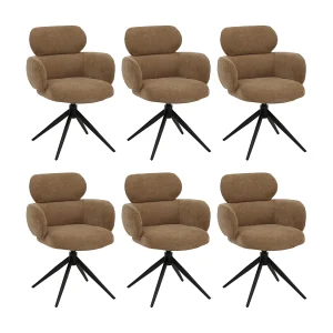 Eetkamerstoel MCW-O77 (set van 6), lichtbruin Eetkamerstoel MCW-O77 (set van 6), lichtbruin