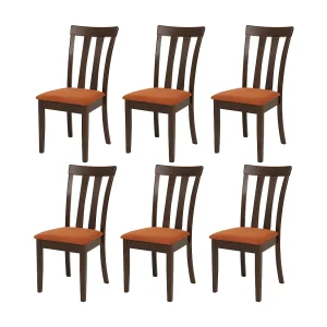 Eetkamerstoel MCW-G46 (set van 6), donker frame, oranje Eetkamerstoel MCW-G46 (set van 6), donker frame, oranje