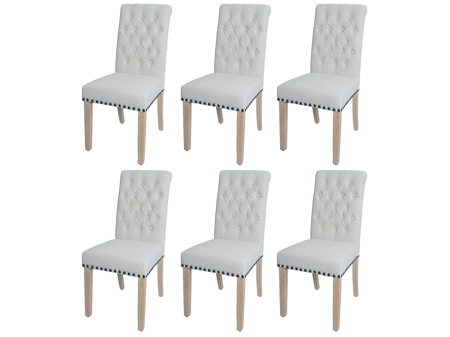 Eetkamerstoel MCW-O66 (set van 6), wit