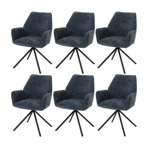 Eetkamerstoel MCW-G67 (set van 6), donkerblauw Eetkamerstoel MCW-G67 (set van 6), donkerblauw