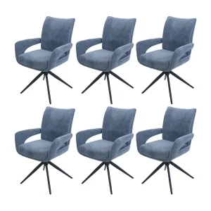 Eetkamerstoel MCW-O78 (set van 6), grijsblauw Eetkamerstoel MCW-O78 (set van 6), grijsblauw