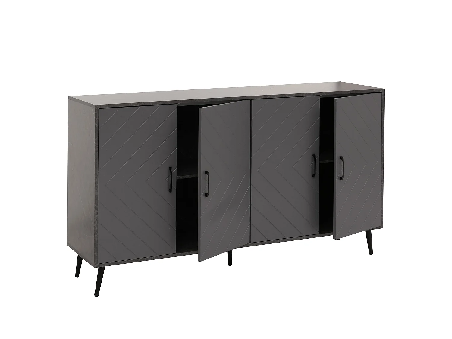 Dressoir MCW-N89, marmer look grijs