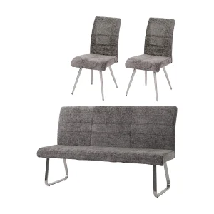Eetkamer-set MCW-G55 (3-delig), donkergrijs Eetkamer-set MCW-G55 (3-delig), donkergrijs