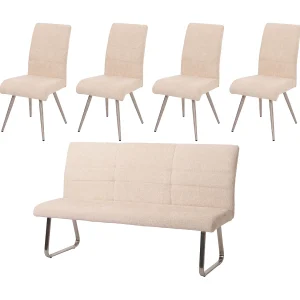 Eetkamer set MCW-G55 (5-delig),  crème