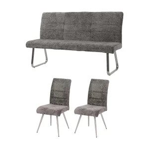 Eetkamer set MCW-G55 (3-delig),  donkergrijs