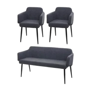 Eetkamerset MCW-L13 (3-delig), antraciet Eetkamerset MCW-L13 (3-delig), antraciet