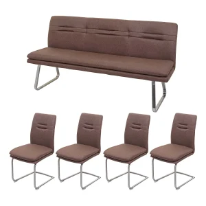 Eetkamer-set MCW-H70, bruin 180cm Eetkamer-set MCW-H70, bruin 180cm