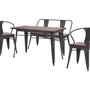 Eetkamer set MCW-H10 (4-delig),  bruin
