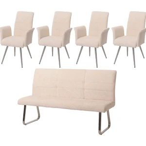 Eetkamer set MCW-G55 (5-delig),  crème