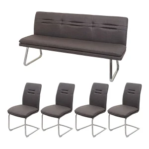 Eetkamer-set MCW-H70,  grijsbruin 180cm
