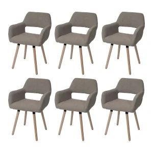 Eetkamerstoel MCW-A50 II (set van 6), taupe Eetkamerstoel MCW-A50 II (set van 6), taupe