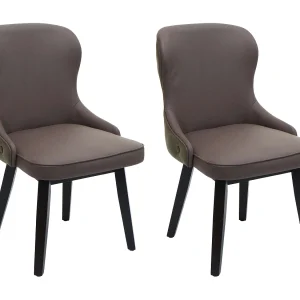 Eetkamerstoel MCW-M60 (set van 2), donkergroen-grijs Eetkamerstoel MCW-M60 (set van 2), donkergroen-grijs