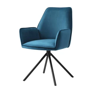 Eetkamerstoel MCW-G67, turquoise-blauw, poten zwart Eetkamerstoel MCW-G67, turquoise-blauw, poten zwart