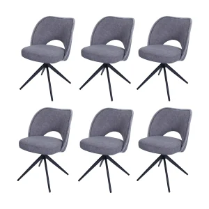 Eetkamerstoel MCW-N72 (set van 6), donkergrijs Eetkamerstoel MCW-N72 (set van 6), donkergrijs
