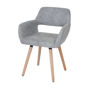 Eetkamerstoel MCW-A50 II, textiel, vintage betongrijs, lichte poten Eetkamerstoel MCW-A50 II, textiel, vintage betongrijs, lichte poten