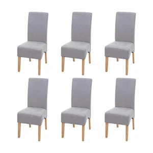 Eetkamerstoel Crotone (set van 6), lichtgrijs, lichte poten Eetkamerstoel Crotone (set van 6), lichtgrijs, lichte poten