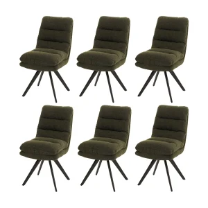 Eetkamerstoel MCW-G66 Bouclé (set van 6), groen Eetkamerstoel MCW-G66 Bouclé (set van 6), groen