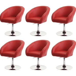 Eetkamerstoel MCW-F19 (set van 6), kunstleer rood Eetkamerstoel MCW-F19 (set van 6), kunstleer rood