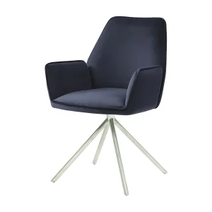 Eetkamerstoel MCW-G67, antracietblauw, roestvrij staal Eetkamerstoel MCW-G67, antracietblauw, roestvrij staal