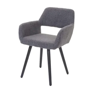 Eetkamerstoel MCW-A50 II, textiel, grijs, donkere poten Eetkamerstoel MCW-A50 II, textiel, grijs, donkere poten