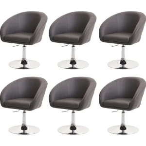 Eetkamerstoel MCW-F19 (set van 6), kunstleer grijs Eetkamerstoel MCW-F19 (set van 6), kunstleer grijs