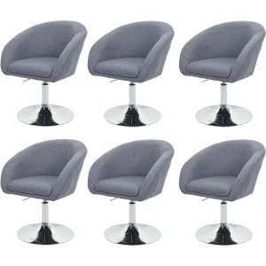Eetkamerstoel MCW-F19 (set van 6), stof/textiel donkergrijs Eetkamerstoel MCW-F19 (set van 6), stof/textiel donkergrijs