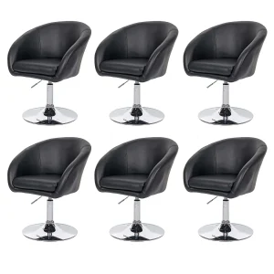 Eetkamerstoel MCW-F19 (set van 6), kunstleer zwart Eetkamerstoel MCW-F19 (set van 6), kunstleer zwart