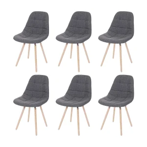 Eetkamerstoel MCW-A60 I (set van 6), stof/textiel grijs Eetkamerstoel MCW-A60 I (set van 6), stof/textiel grijs