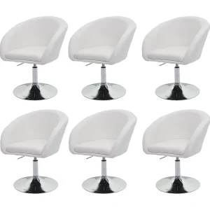 Eetkamerstoel MCW-F19 (set van 6), stof/textiel crème-wit Eetkamerstoel MCW-F19 (set van 6), stof/textiel crème-wit