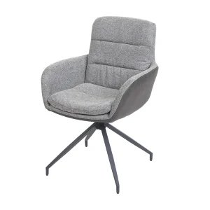 Eetkamerstoel MCW-K32, Eetkamerstoel MCW-K32, keukenstoel relaxstoel, draaibare autostoel, stof/donker grijs Eetkamerstoel MCW-K32, Eetkamerstoel MCW-K32, keukenstoel relaxstoel, draaibare autostoel, stof/donker grijs