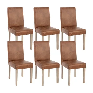 Eetkamerstoel van textiel Littau (set van 6), Textiel, Kunstleer, Poten Structuur – Eik Eetkamerstoel van textiel Littau (set van 6), Textiel, Kunstleer, Poten Structuur – Eik