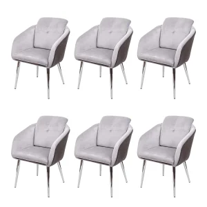 Eetkamerstoel MCW-G48 (set van 6), grijs Eetkamerstoel MCW-G48 (set van 6), grijs